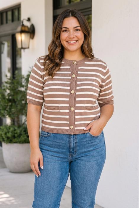 Sarah Short Sleeve Knit PLUS Cardigan