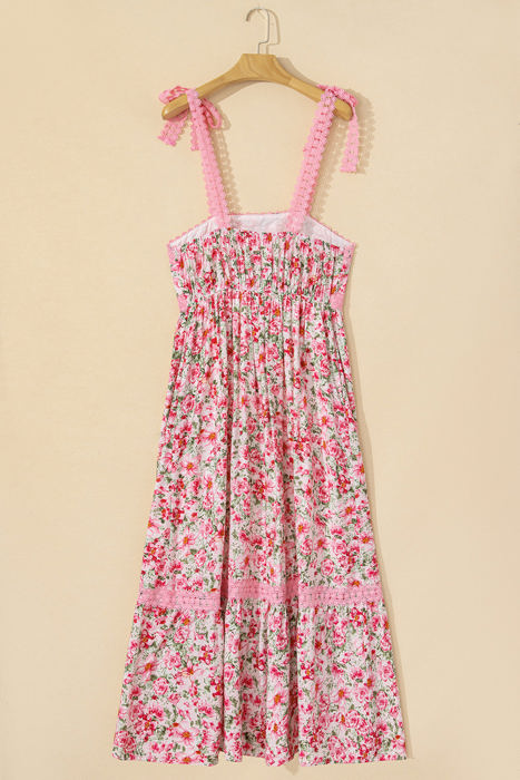 Sasha Floral Lace Tied Strap Dress