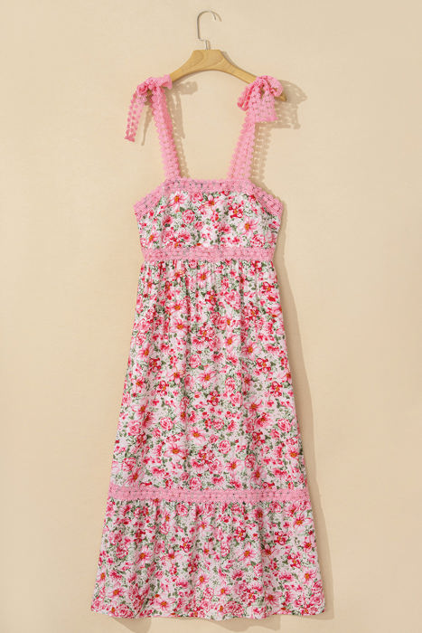 Sasha Floral Lace Tied Strap Dress