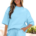  Sasha Seam Mock Oversize Tee Set