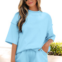  Sasha Seam Mock Oversize Tee Set