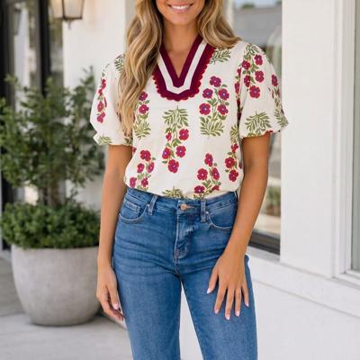 Scarlet Slit Neckline Blouse