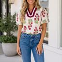  Scarlet Slit Neckline Blouse
