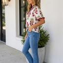  Scarlet Slit Neckline Blouse