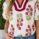  Scarlet Slit Neckline Blouse