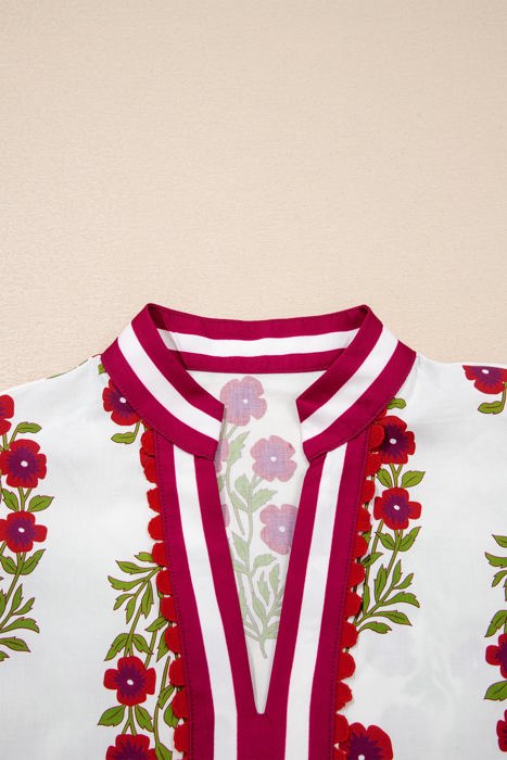 Scarlet Slit Neckline Blouse