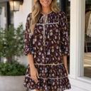 Scarlett Print Shirred Shift Dress