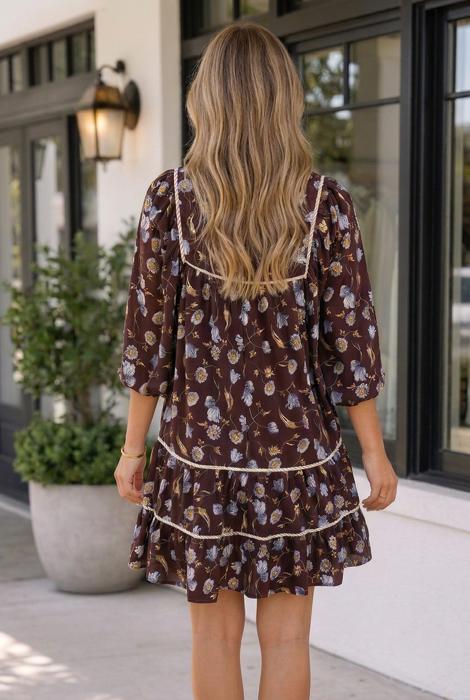 Scarlett Print Shirred Shift Dress