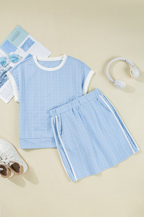 Scout Textured Crewneck Tee and Pocketed Skirt Set