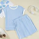 Scout Textured Crewneck Tee and Pocketed Skirt Set