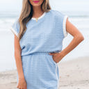 Beau Blue XL Scout Textured Crewneck Tee and Pocketed Skirt Set