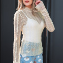 Selena Sheer Lace top Long Sleeve Top