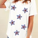 White XL Sequin Star Tee