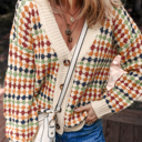 Multicolour Small Seraxie Pattern Knit Front Sweater