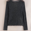  Serenity Metallic Glitter Mesh Long Sleeve Top