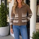 Brown Small Shannyn Zip Up Cardigan