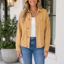 honey gold XL Shea Long Sleeve Collar Jacket