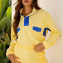 Yellow XL Shelby Patchwork Half Button Pullover and Shorts Outfit