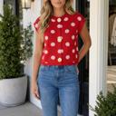 Red XL Shirley Knit Drop Shoulder Sweater