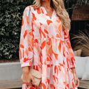  Sierra Print Long Sleeve Dress