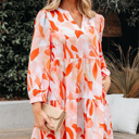  Sierra Print Long Sleeve Dress