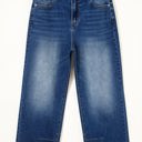  Sky Blue Chic Seam Detail Raw Hem Ankle Length Jeans