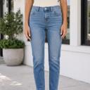 Sky Blue Size 10 Sky Blue Double Button Raw Hem Slim Fit Jeans