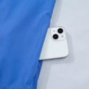  Sky Blue Embroidered Smocked Detail V Neck Short Puff Sleeve Mini Dress