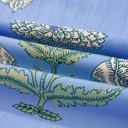  Sky Blue Wild Floral Print Scalloped Embroidery Trim V Neck Drop Waist Mini Dress