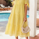  Skyla Sleeve Tiered Midi Dress