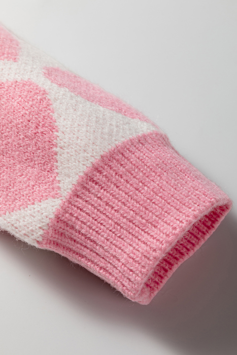 Skylar Heart Print Knit Sweater