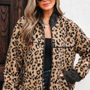  Sloane Leopard Zip Up Pocket Jacket