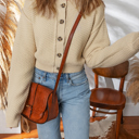  Sofia Front Cropped Cardigan Sweater