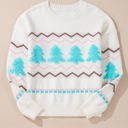 White Small Sofia Trim Drop Shoulder Sweater