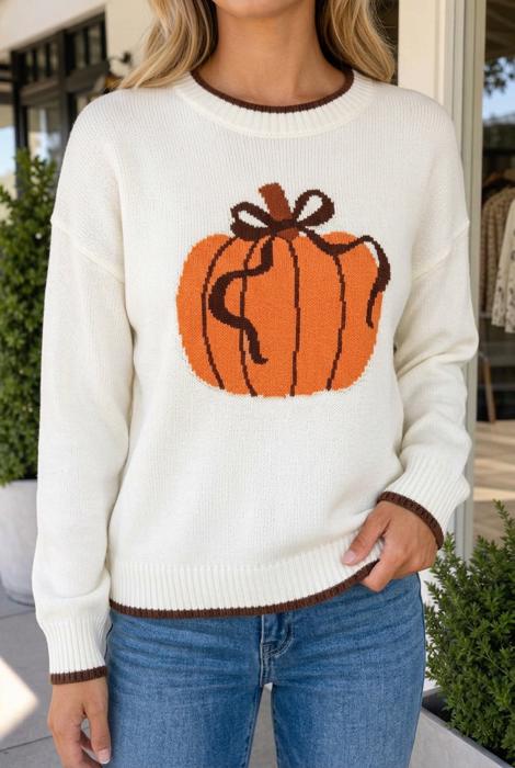 Stacie Pattern Casual Pullover Sweater