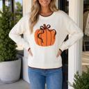  Stacie Pattern Casual Pullover Sweater