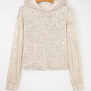 Jet Stream Medium Stella Stream Sequin Hooded Long Sleeve Top