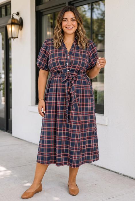 Stella Waist Short Sleeve PLUS Dress