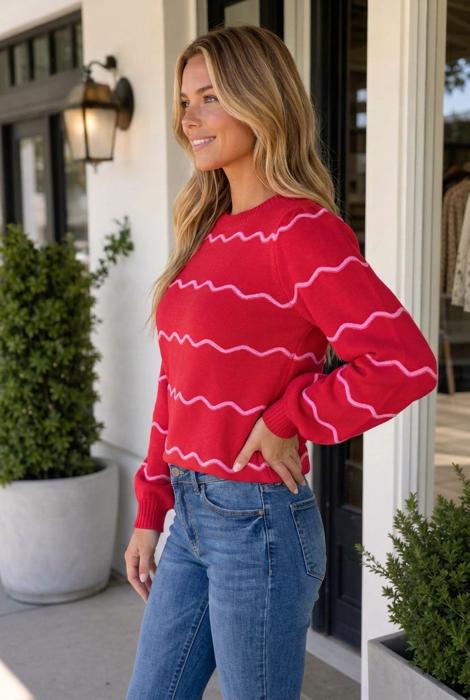 Stellah Shift Pullover Sweater Long Sleeve Top