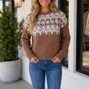 Khaki Small Stormi Shoulder Casual Pullover Sweater