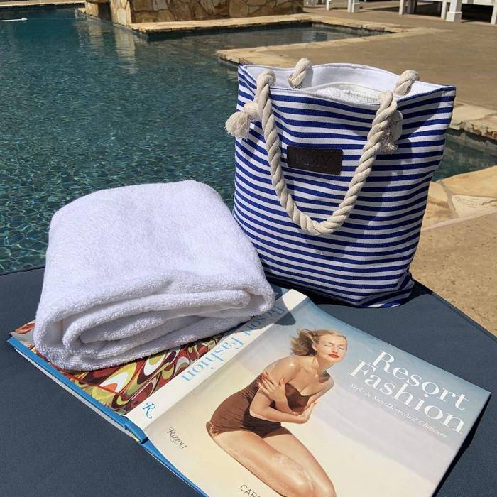 Striped Canvas Tote Bag