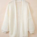 Gray Medium Sunny Patchwork Knit Open Sweater