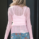  Sunny Sheer Lace top Long Sleeve Top