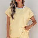 Yellow Cream Small Sunny Trim Casual Short Set