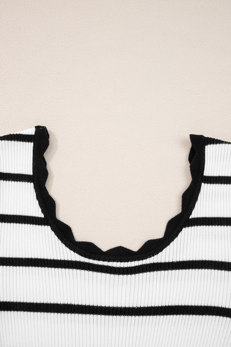 Sutton Striped Ribbed Slim Sweater