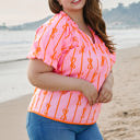  Sydney Plus Size Bowknot V Neck Blouse