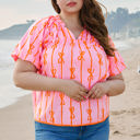  Sydney Plus Size Bowknot V Neck Blouse