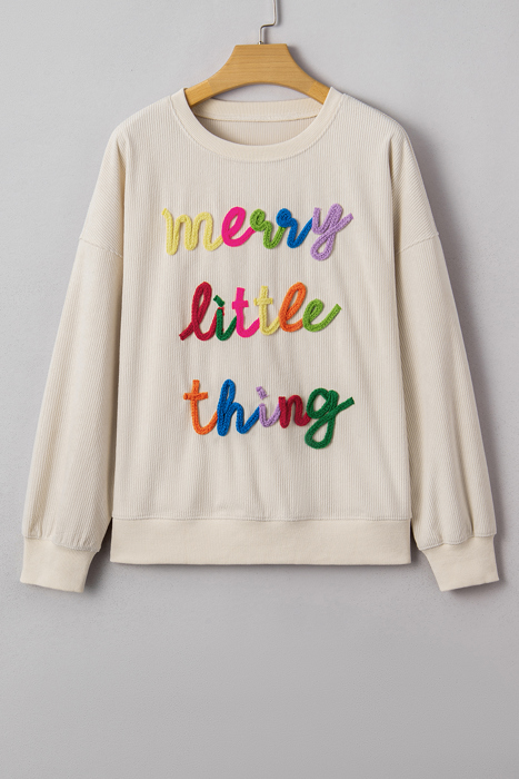Sylevi Graphic Ribbed Loose Sweatshirt