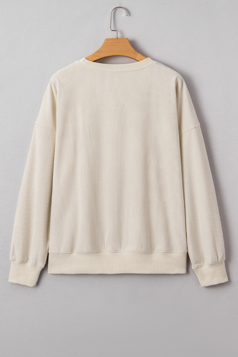 Sylevi Graphic Ribbed Loose Sweatshirt
