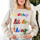 Beige Large Sylevi Graphic Ribbed Loose Sweatshirt